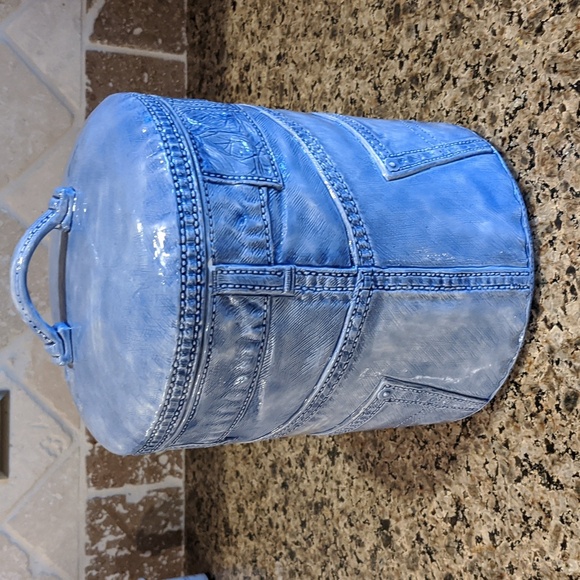 Vintage 1977 Sittre Ceramic Jean/Denim Large Canister Country Cottage Core - Picture 3 of 12